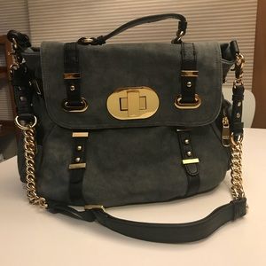 Badgley Mischka blue crossbody handbag.